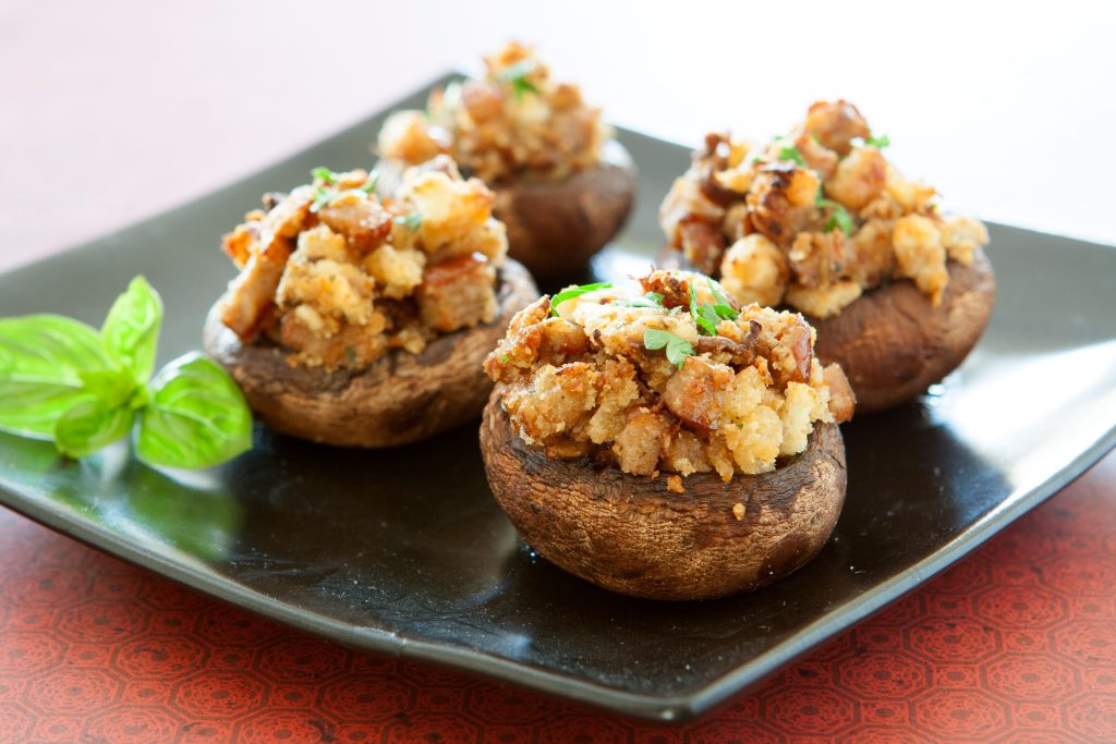 Stuffed Mushrooms recipe, organic pork, organic beef, organic farm, minnesota, mn, st paul, minneapolis, organic farmer near me, regenerative agriculture, healthy pork, healthy beef, pork appetizer, beef appetizer, brand farms, TC farmer, Zweber Farms,  